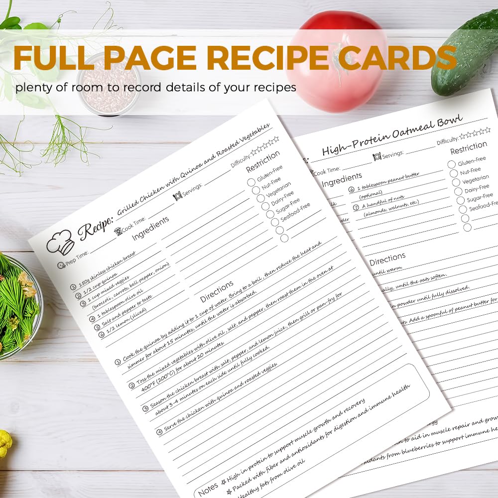 SKYDUE Recipe Binder sheet protectors keep pages clean and organized