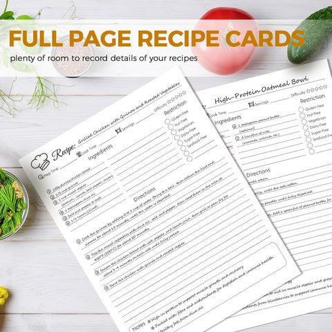 SKYDUE Recipe Binder sheet protectors keep pages clean and organized