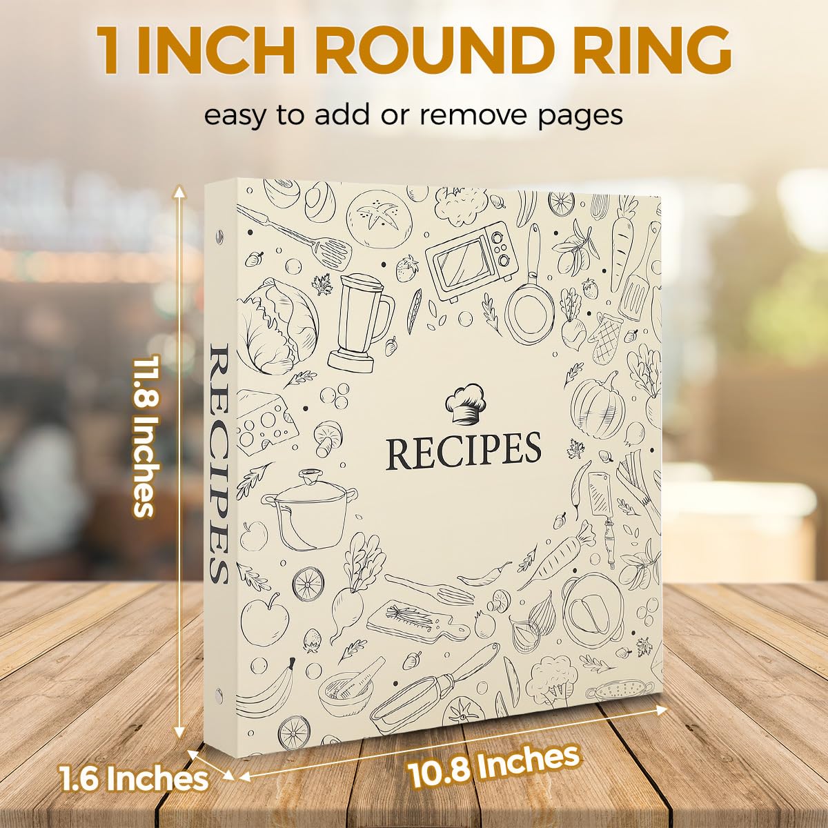 SKYDUE Tabbed dividers organize recipes by category for quick access