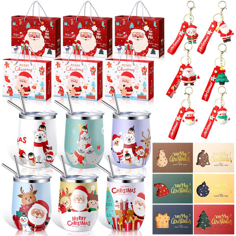 Skylety 12oz Christmas wine tumbler with lid keeps beverages at the right temperature.