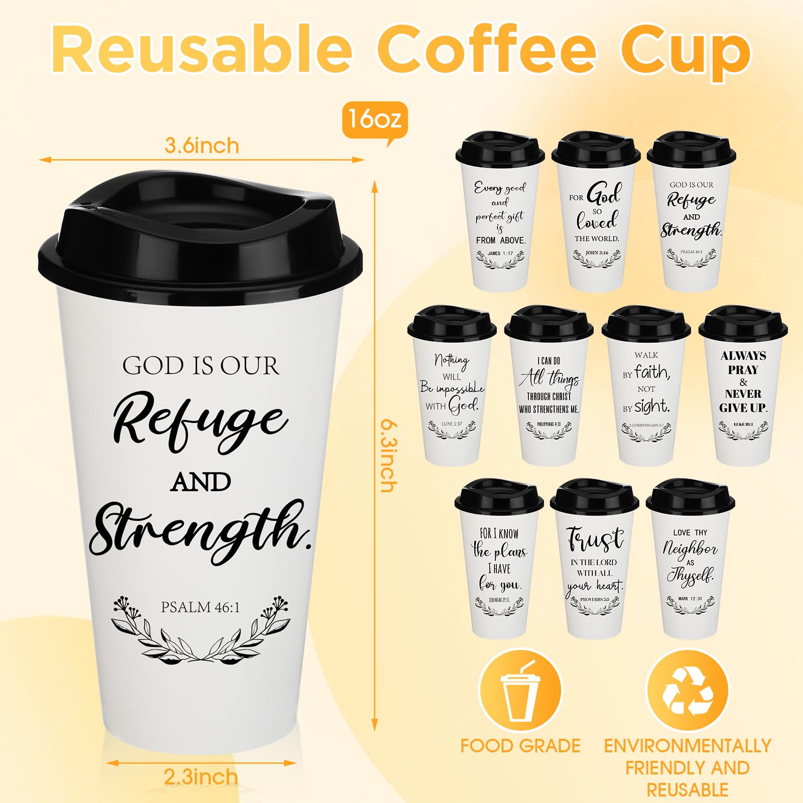 Skylety Bible verse tumbler 16oz keeps drinks accessible with scripture-inspired design