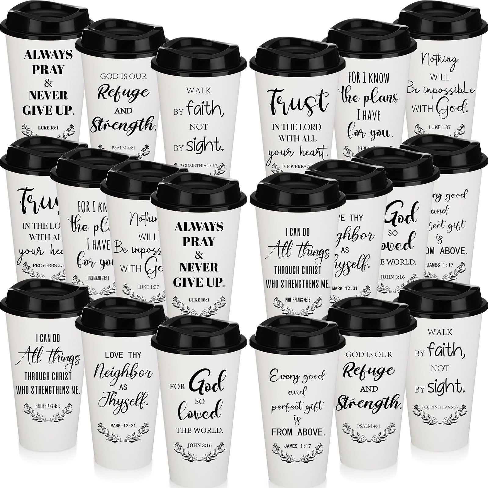 Skylety Christian gift tumbler 20-pack with lids for easy sharing and daily use