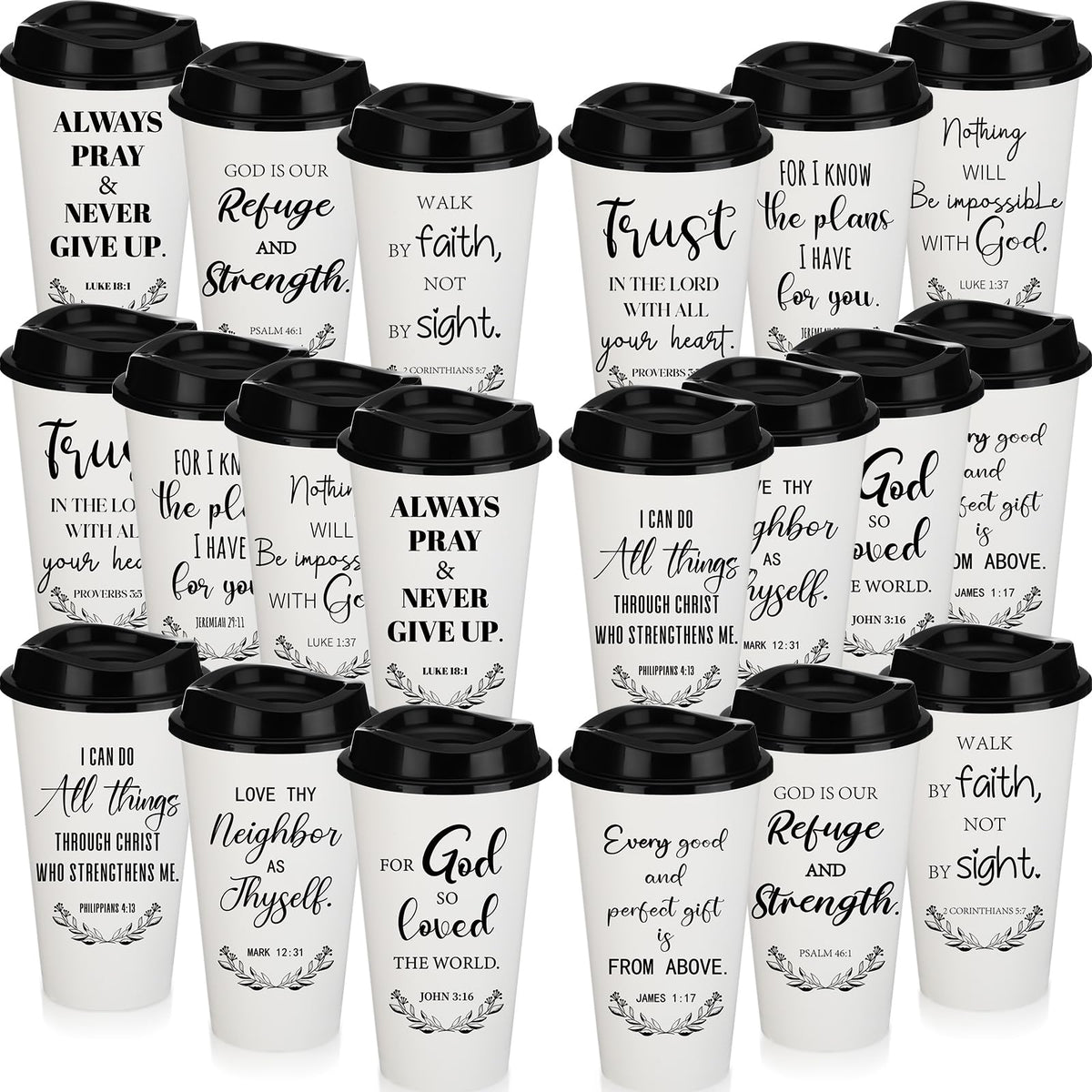 Skylety Christian gift tumbler 20-pack with lids for easy sharing and daily use