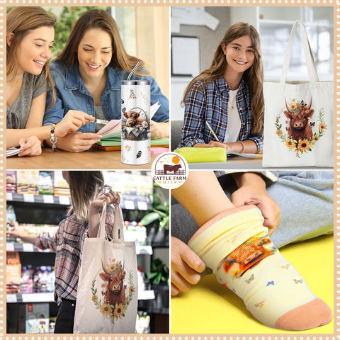 Skylety Highland Cow double-sided cup for versatile sipping