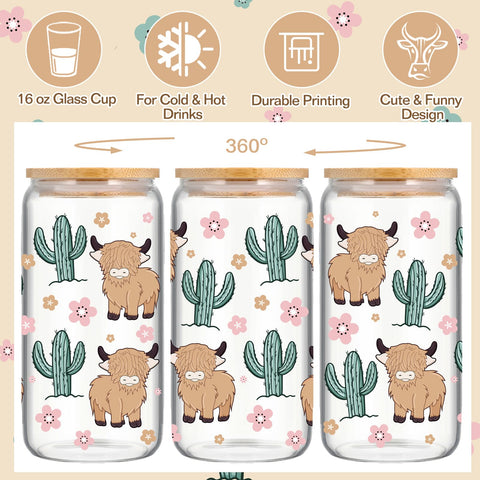 Skylety Highland Cow makeup bag for durable travel organization