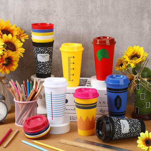 Skylety notebook ruler apple pattern cups for stylish back-to-school celebrations.