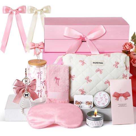 Skylety pink bow gift set cup keeps drinks hot or cold
