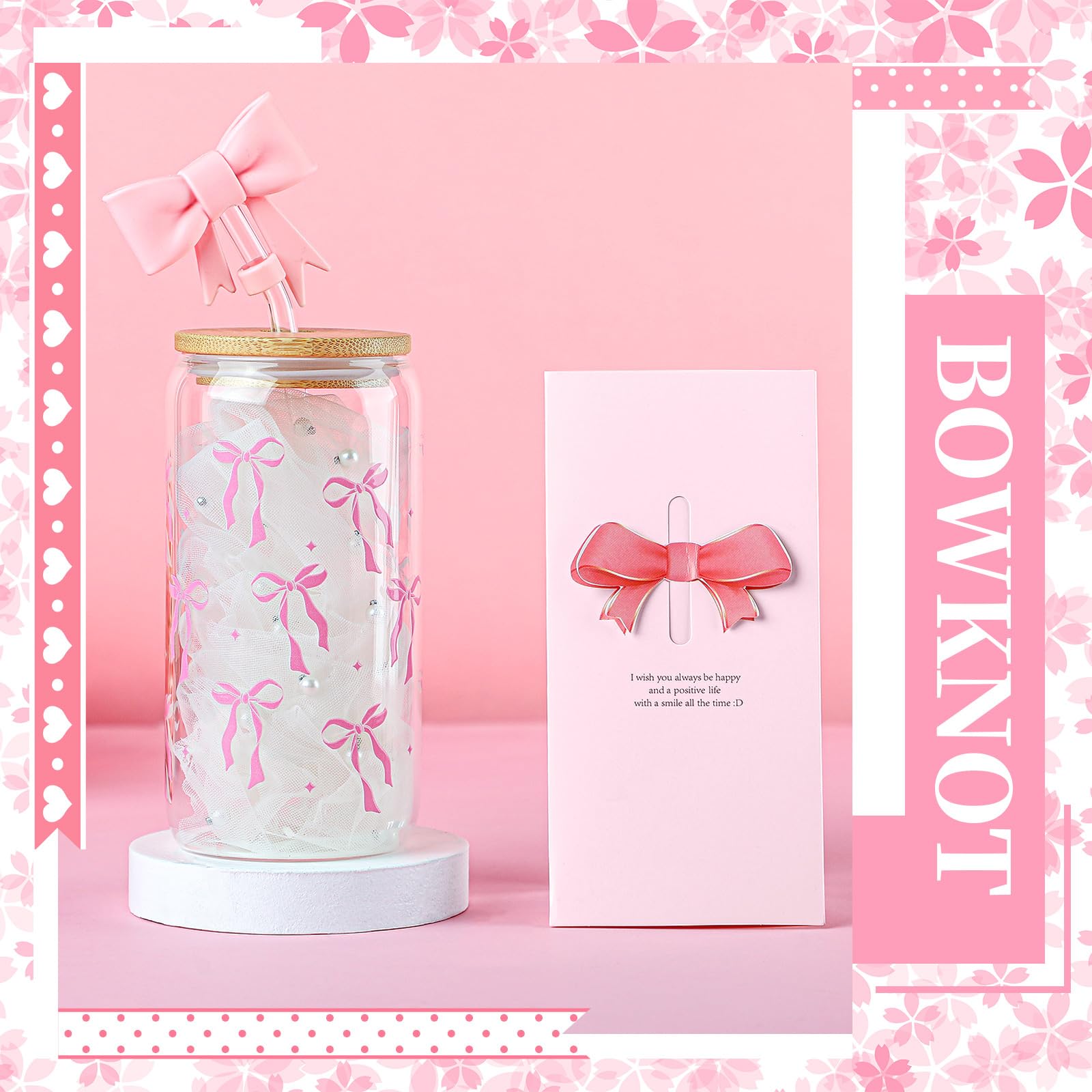 Skylety pink bow gift set silky eye mask for rest