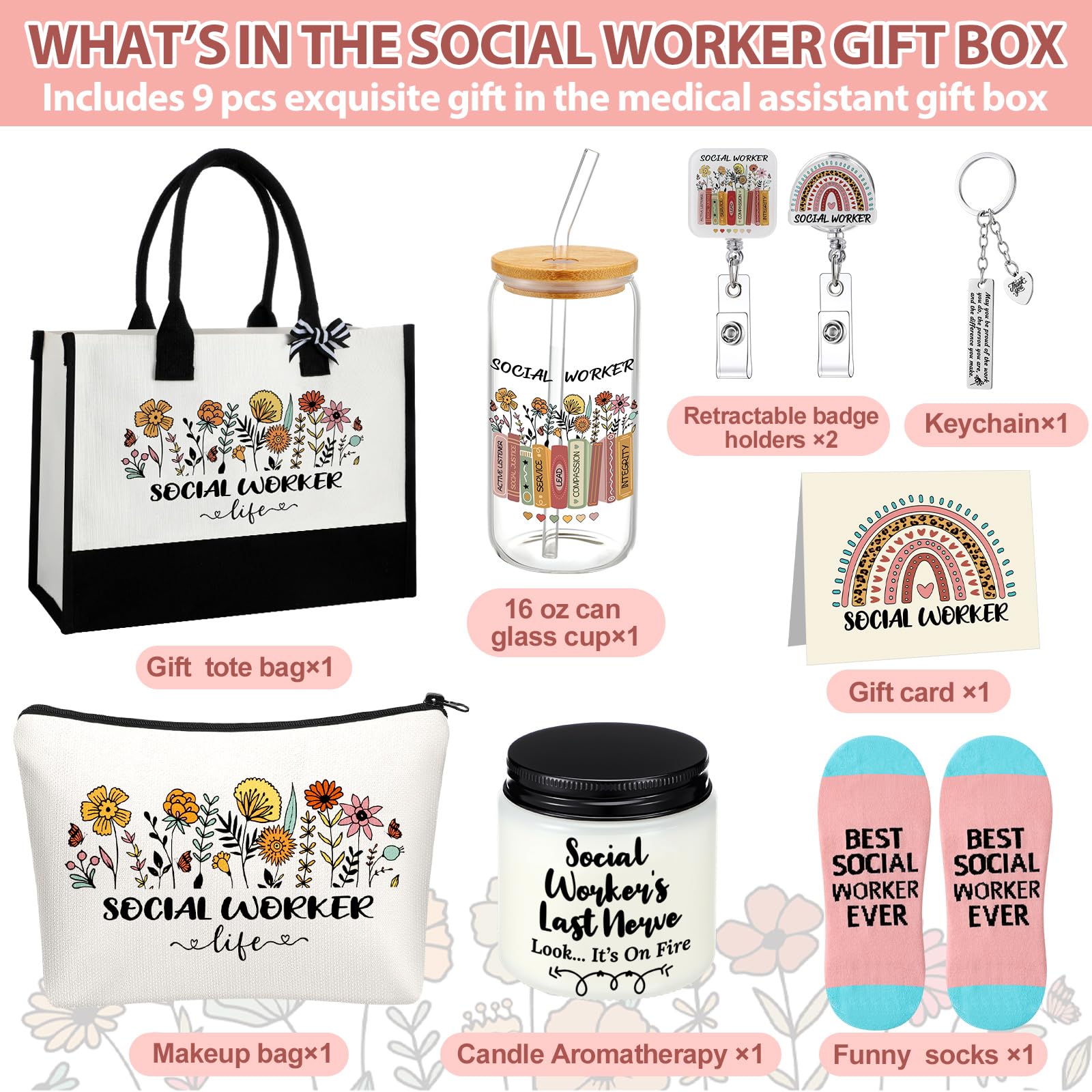 Skylety social worker gift set makeup bag keeps essentials organized on shift.