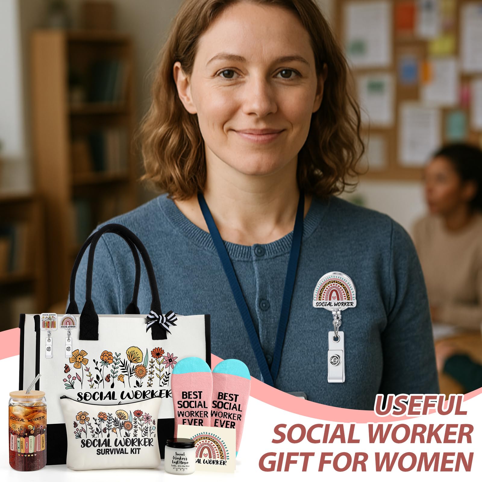 Skylety social worker gift set scented candle helps unwind after shifts.