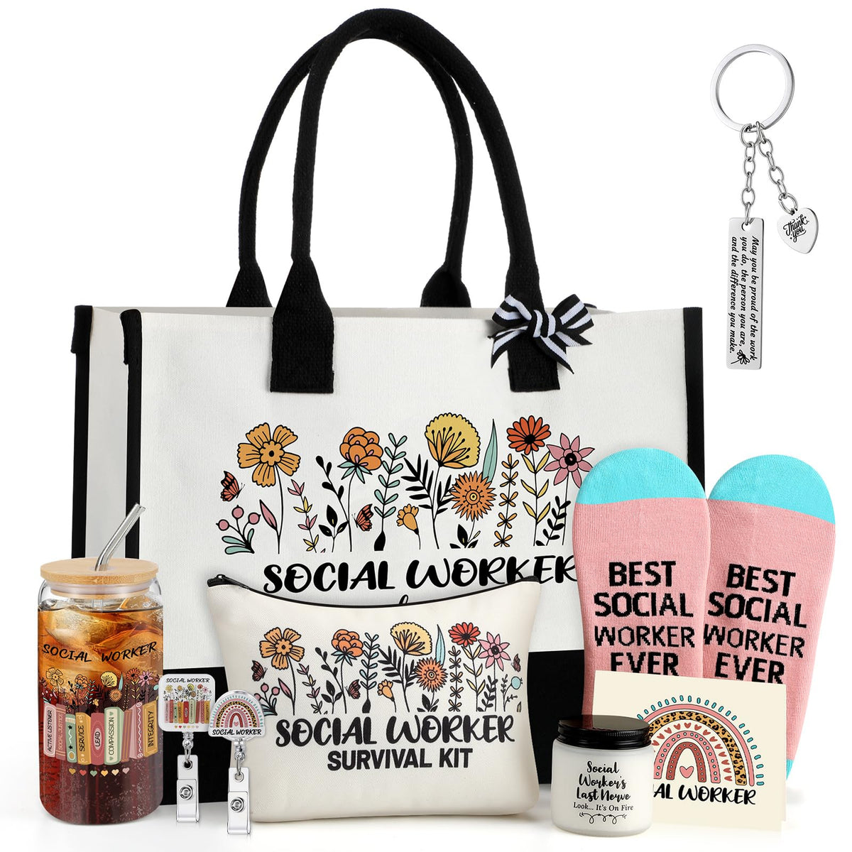 Skylety social worker gift set tote bag for daily organization and all-day wear.
