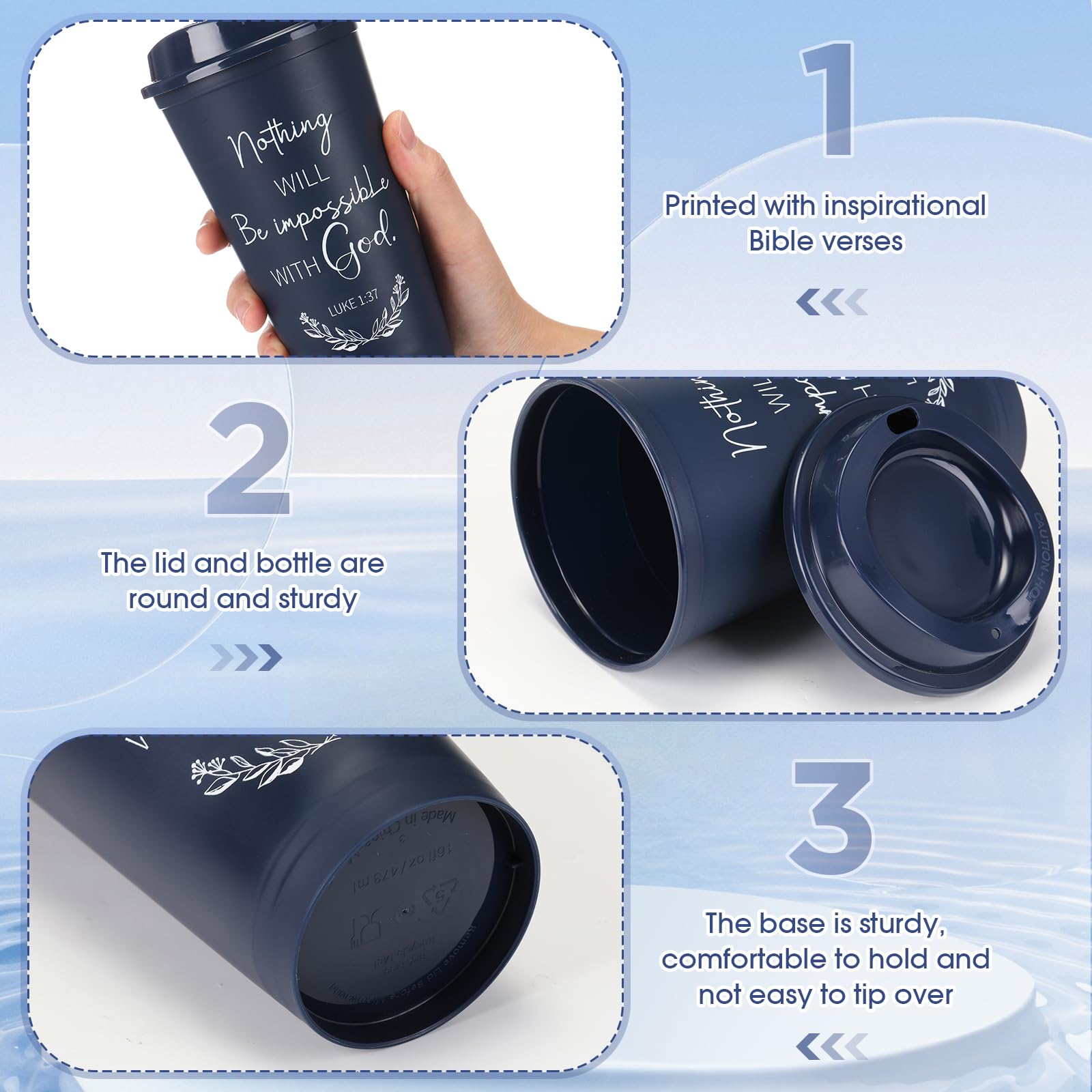 Leak-safe lid on Skylety tumbler for hot drinks at home.