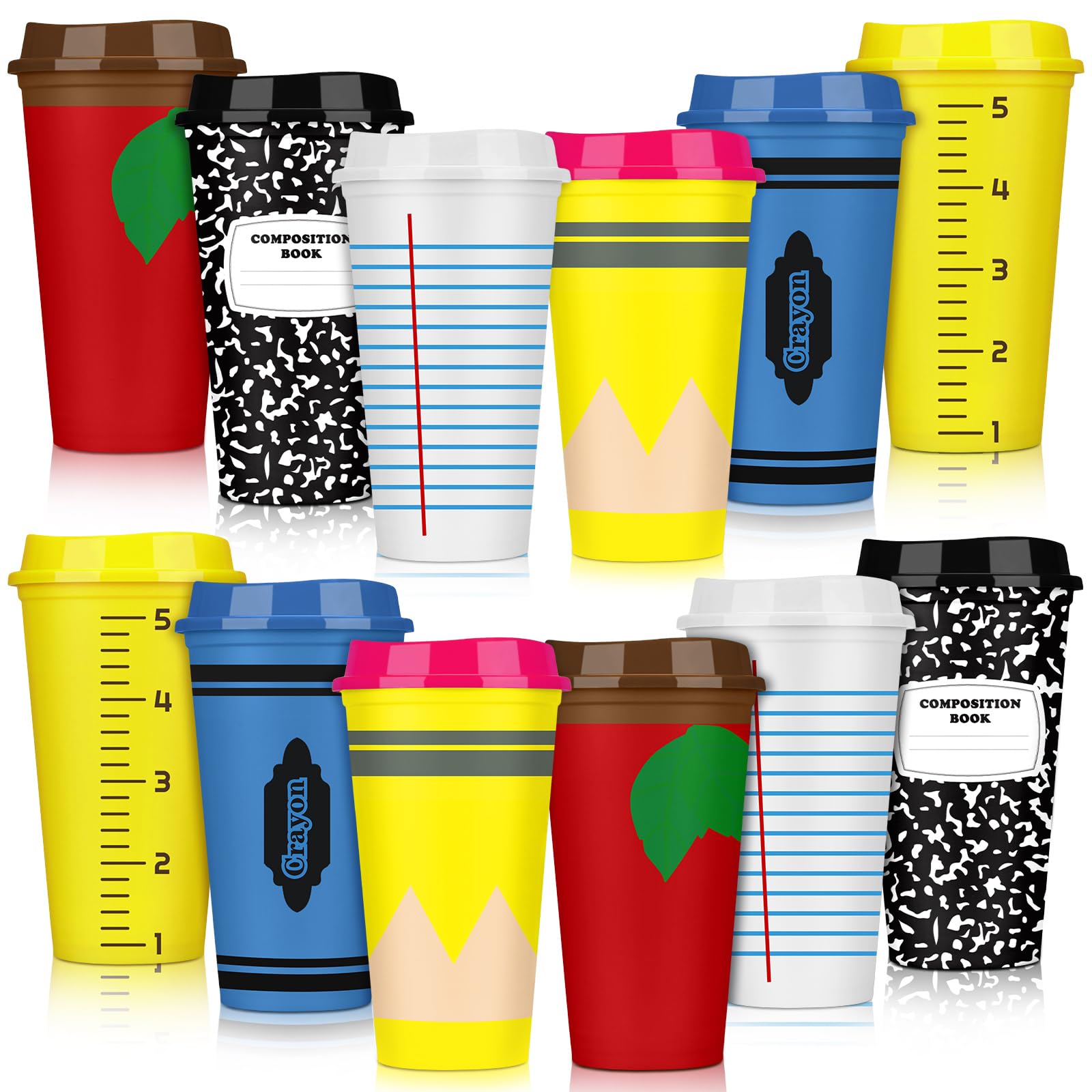 Skylety teacher appreciation cups with lids, 16oz, ideal for gifts and party beverages.