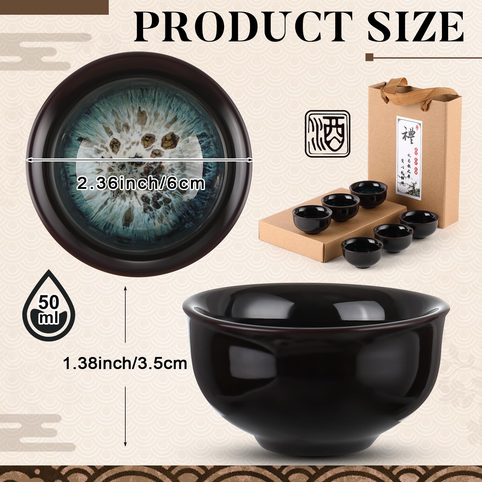 Skyley dark brown porcelain cups are compact and easy to store