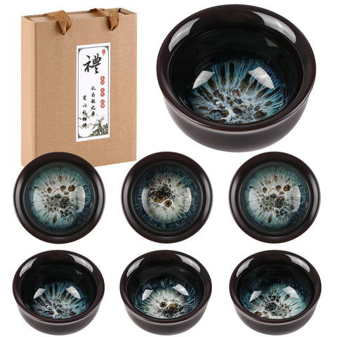 Skyley sand gold bottom teacups show an elegant pattern for refined tea moments