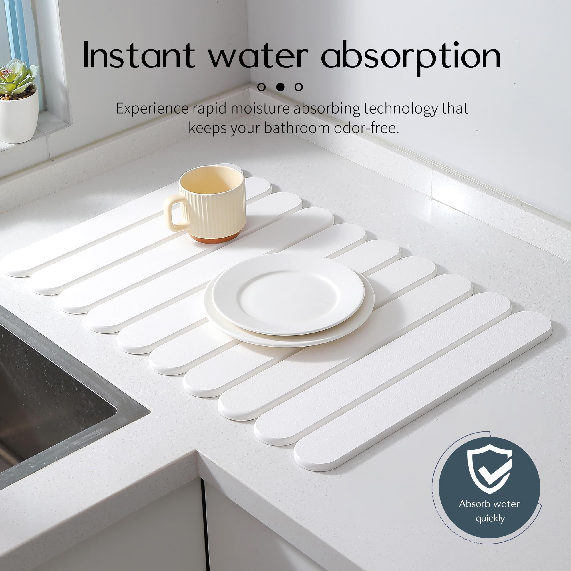 Skyutacil foldable stone-drying-mat saves space and stores flat after use.