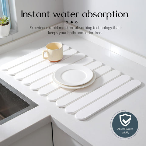 Skyutacil foldable stone-drying-mat saves space and stores flat after use.