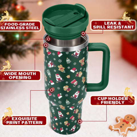 Skywerc Christmas tumbler with 2-in-1 lid for easy sipping on the go