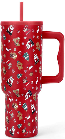 Skywerc Christmas tumbler 40oz with Santa design keeps drinks cold on winter days