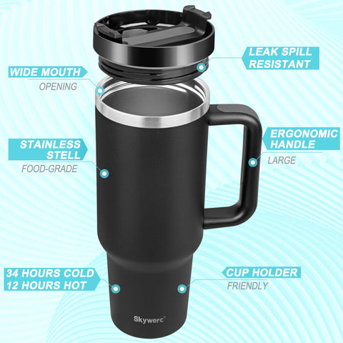 Skywerc cupholder-friendly tumbler fits most car cup holders