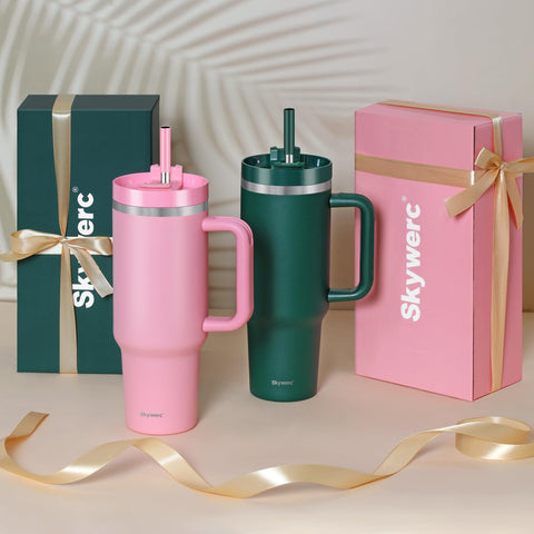 Skywerc powder-coated finish adds grip and style to the tumbler.