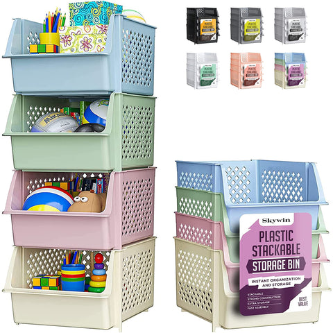 Skywin TidyFriend clear-front pantry bin 4-pack for quick visibility and access.