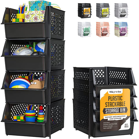 Skywin TidyFriend stackable bin front view offers quick visibility for groceries