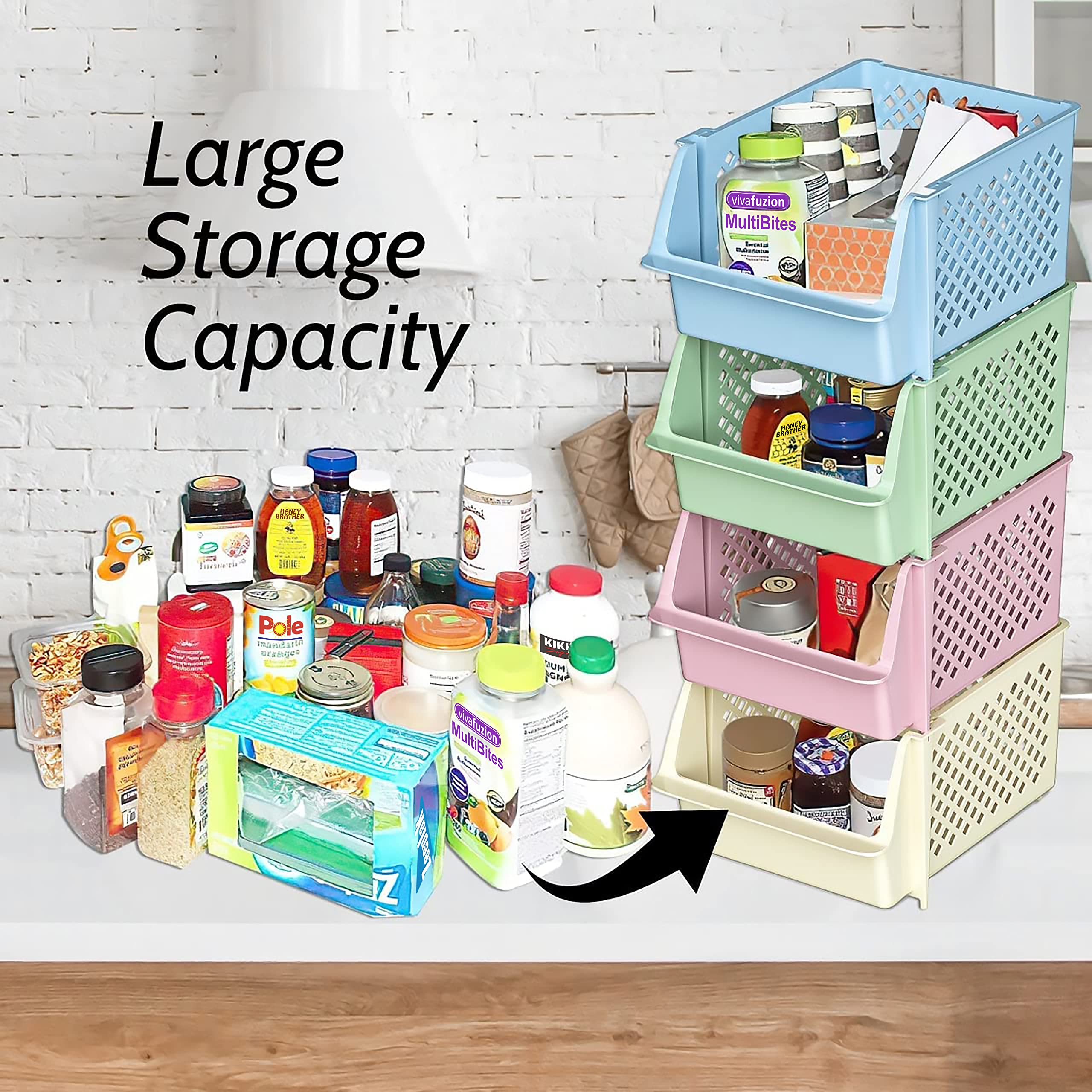 Skywin TidyFriend stackable open-front bin designed for vertical storage efficiency.