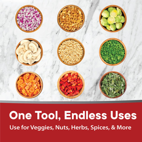 Slap Chop versatile duo for salads, toppings, and desserts.
