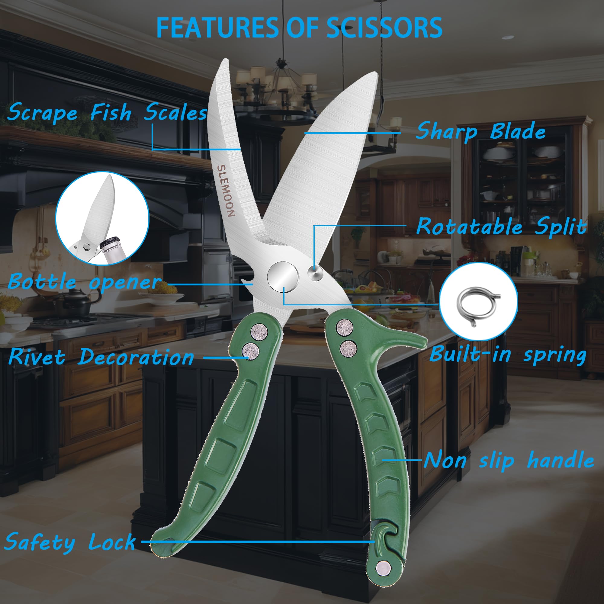 SLEMOON fishbone ergonomic grip supports left and right-handed users.