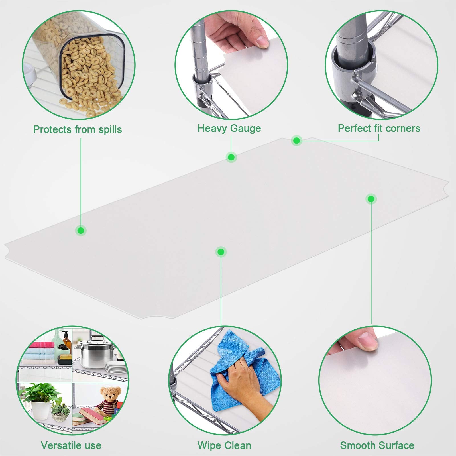 Slendor non-adhesive liner keeps items secure without sticky residue.