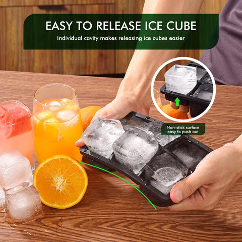 Three trays yield up to eighteen large ice cubes per batch.