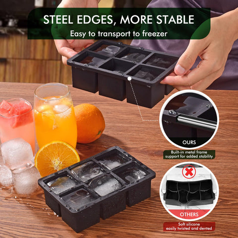 Close-up of SLGOL trays in a stack ready for freezing.