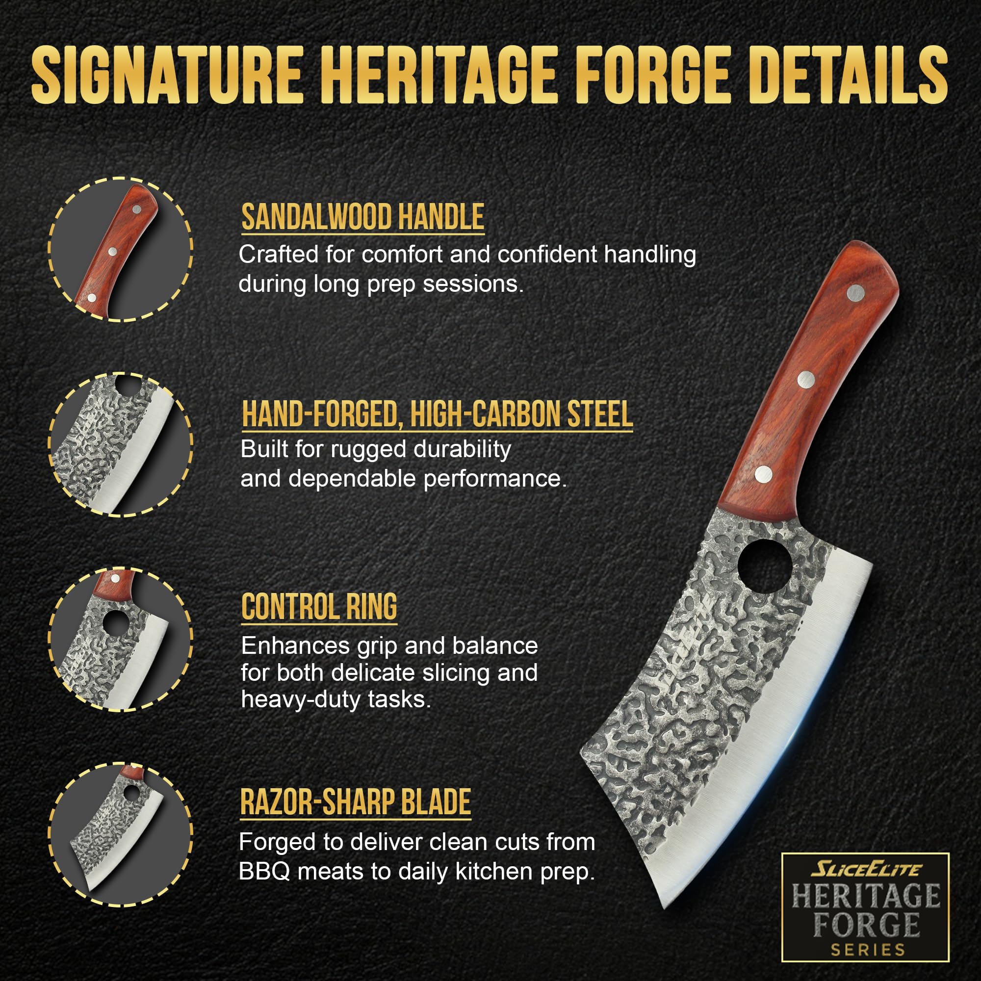 SliceElite heavy-duty meat-cutting tool delivers steady power through bones.