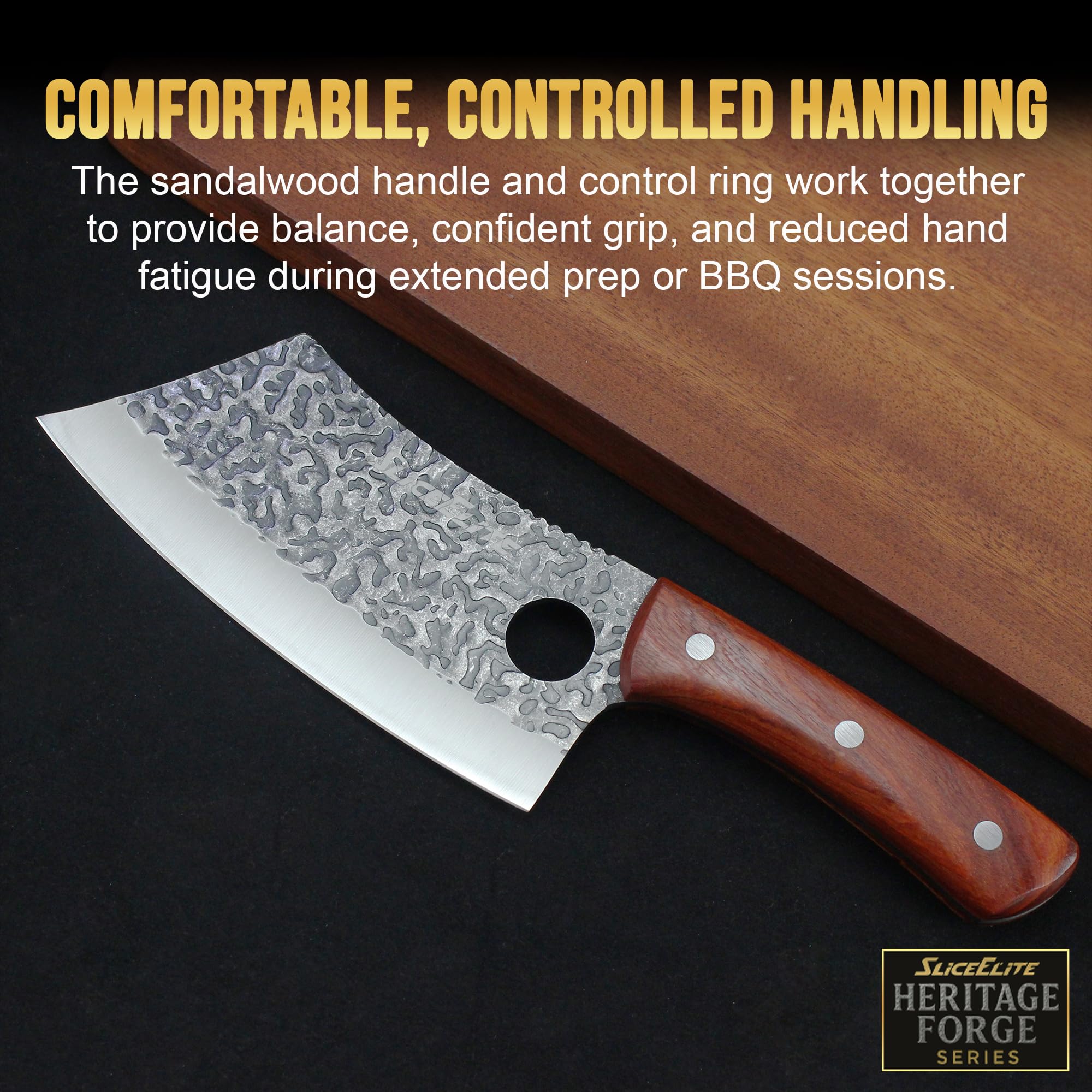 SliceElite cleaver-ready for BBQ and kitchen use in everyday cooking.