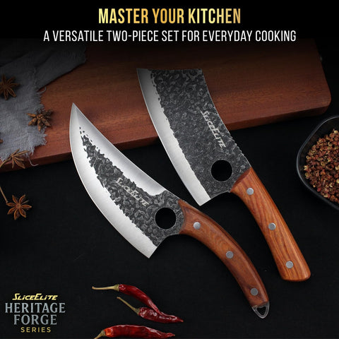 SliceElite sandalwood handle balance offers ergonomic grip for long prep sessions.