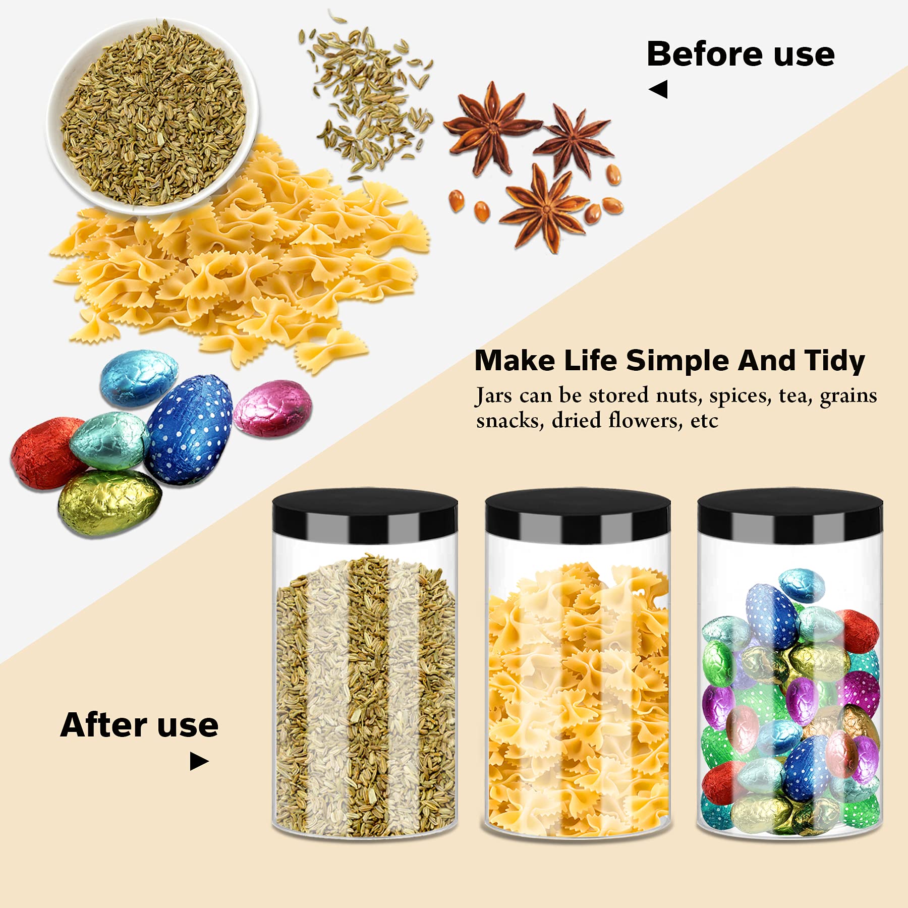 SLifeJars labels-and-pen included to identify contents quickly.