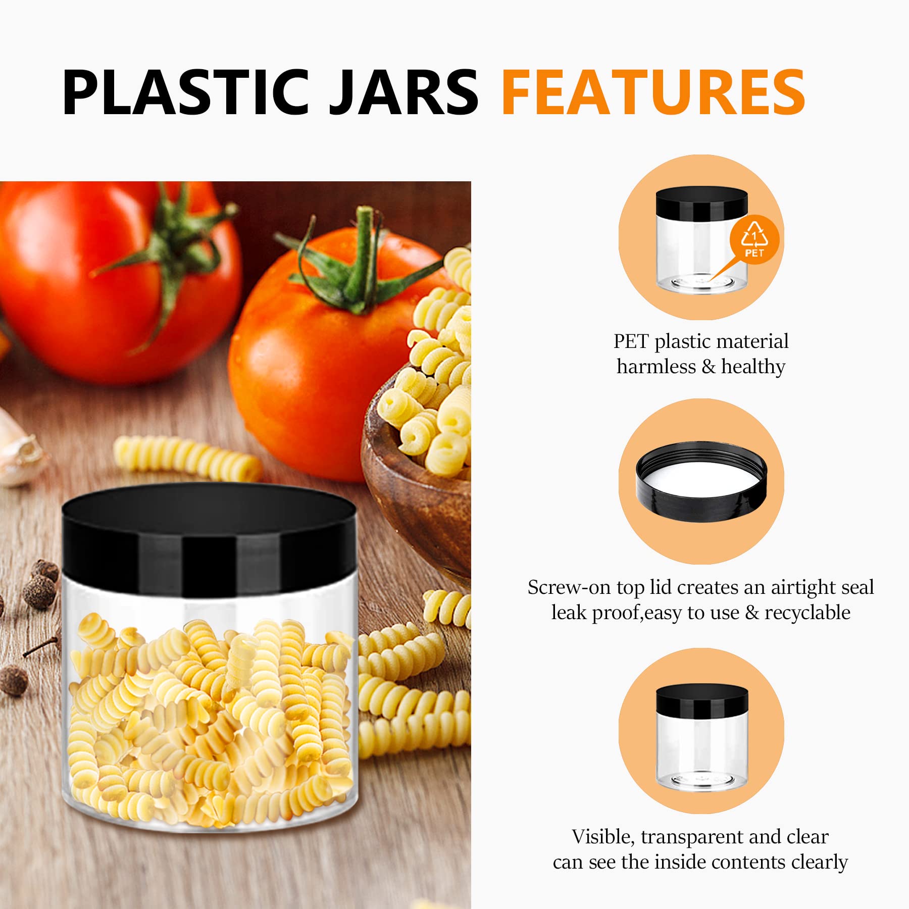 SLifeJars wide-mouth clear jar for easy filling and cleaning