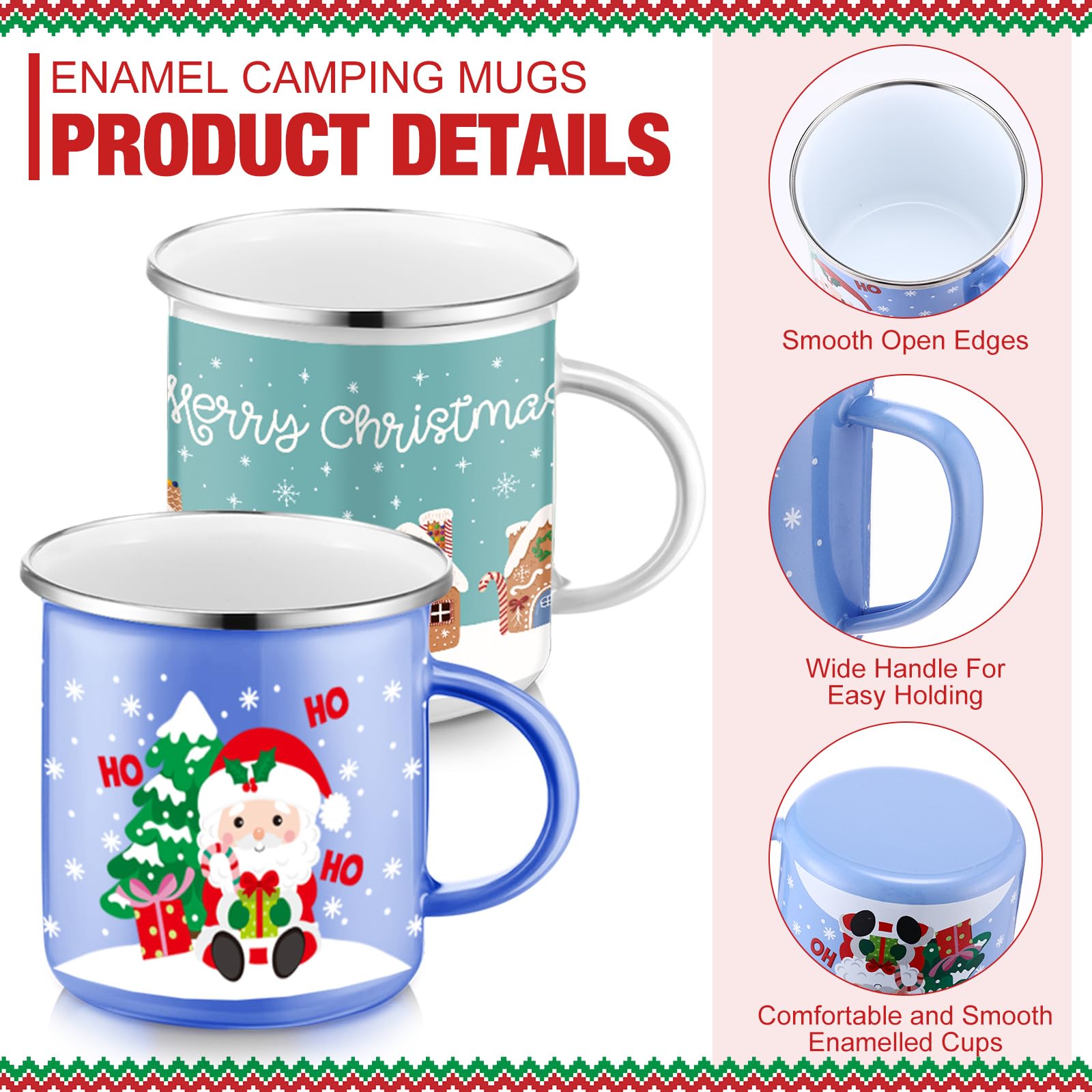 Sliner enamel mug candy cane motif, a festive gift idea