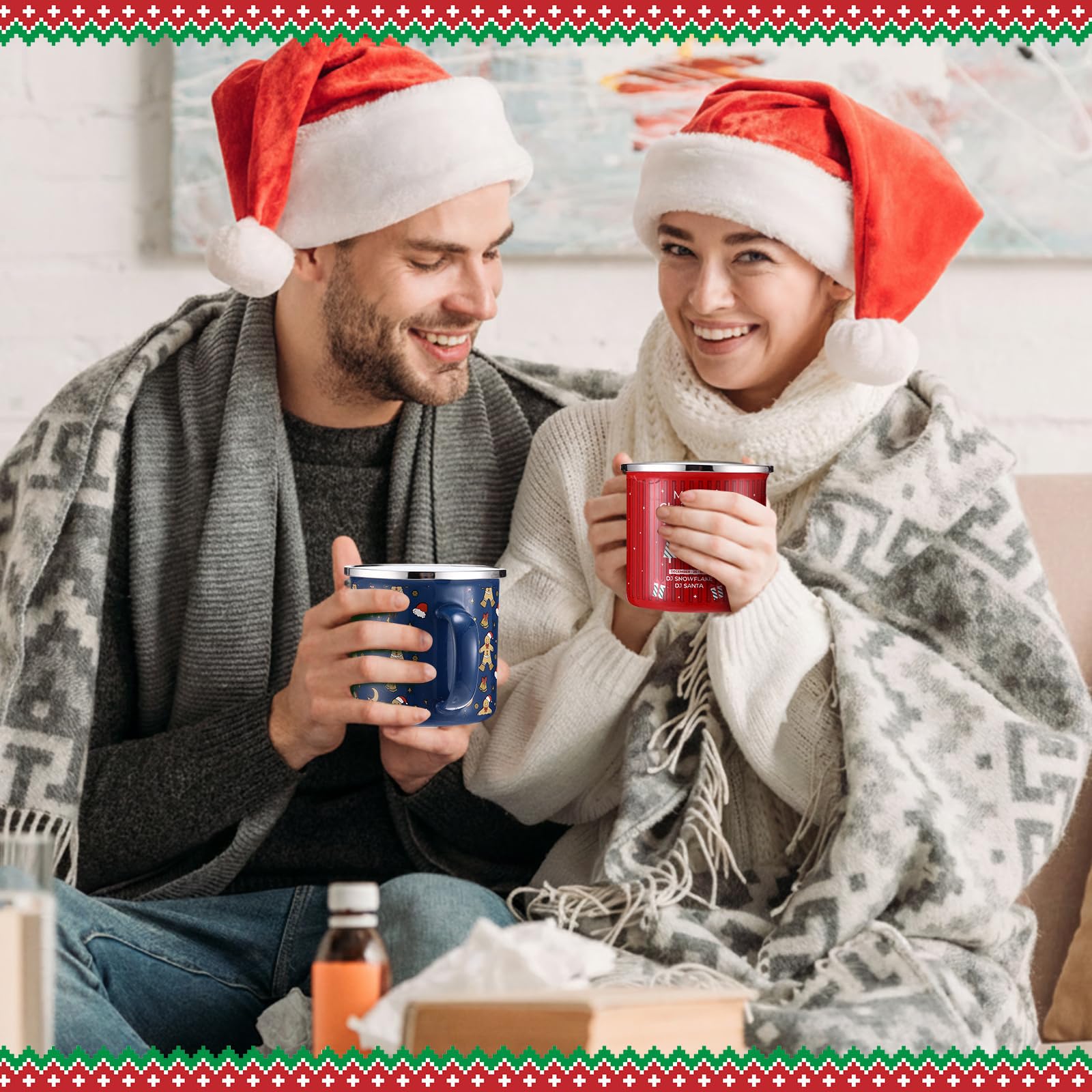 Sliner enamel mug Christmas tree motif for festive tables