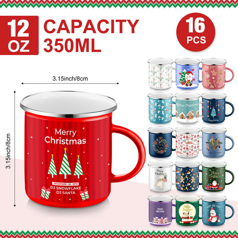 Sliner enamel mug with Santa hat design, ideal for holiday coffee
