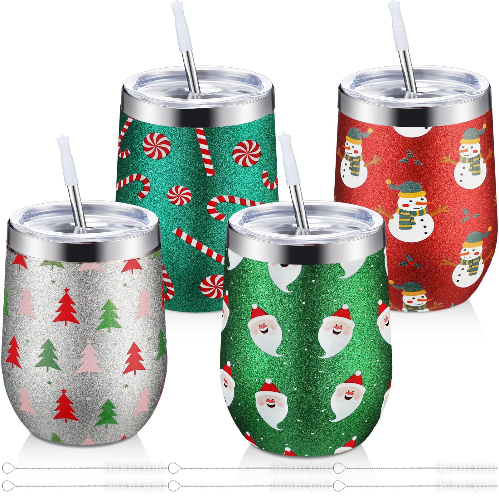 Sliner Christmas glitter tumbler 12oz with lid, festive gift option