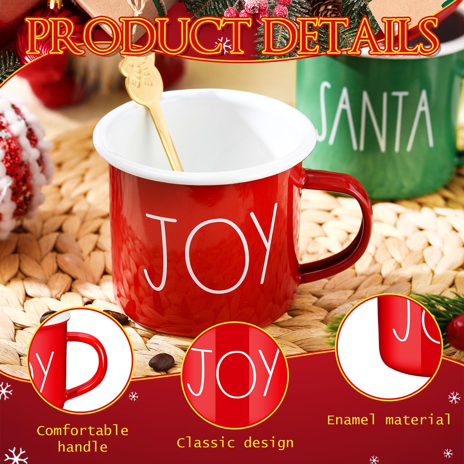 Sliner Christmas tree mug highlighting seasonal decor and cozy beverages.