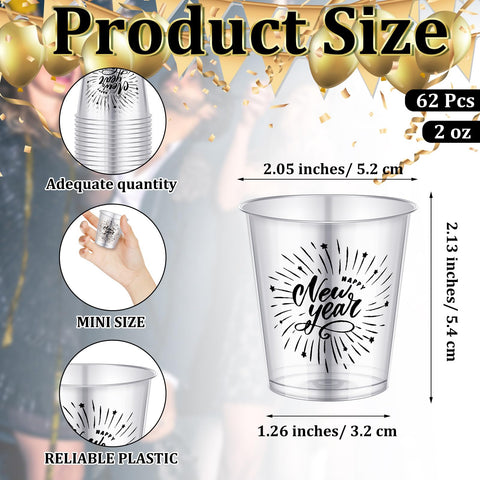Sliner clear 2 oz plastic shot glasses, durable and convenient for events