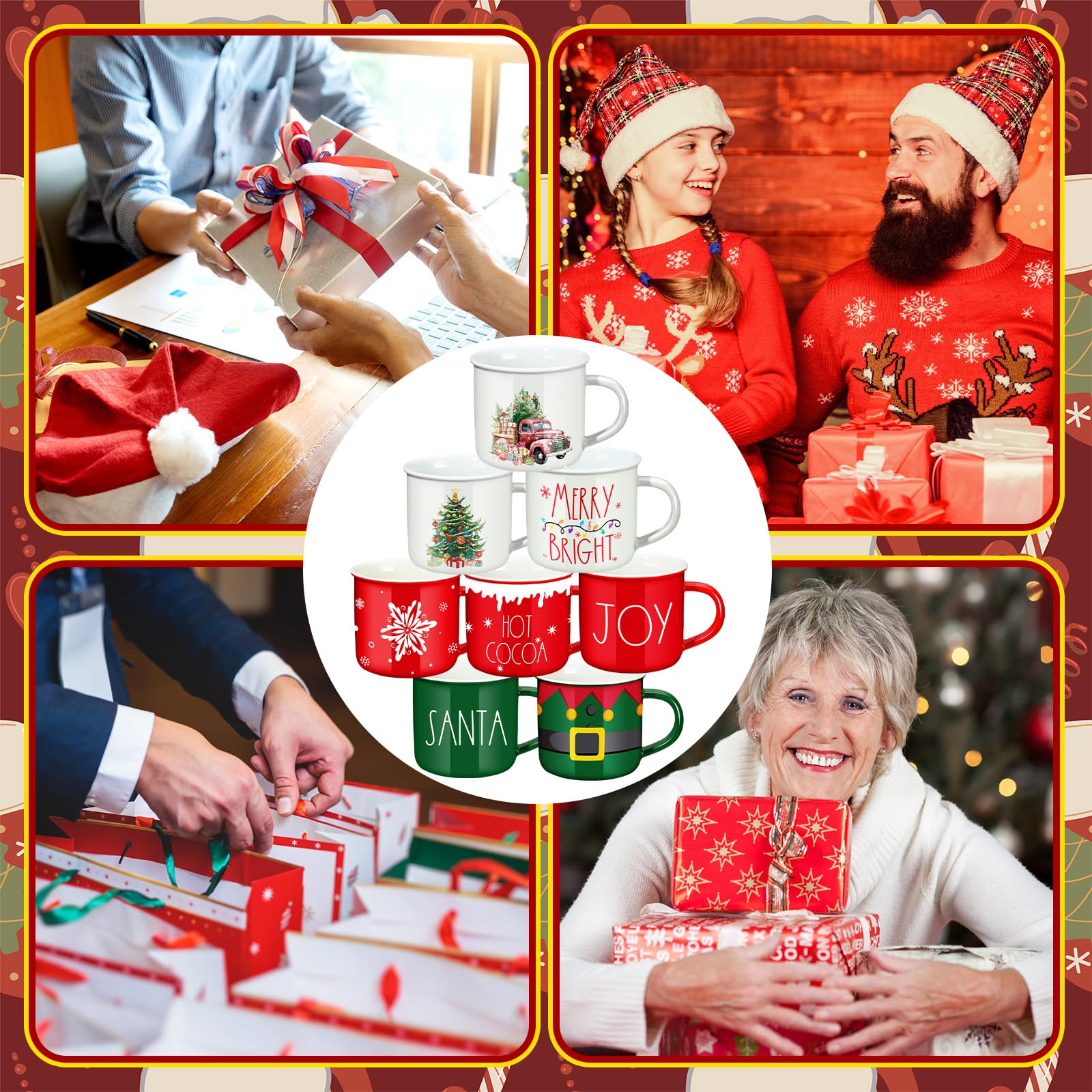 Sliner festive mug display ideal for tiered trays.