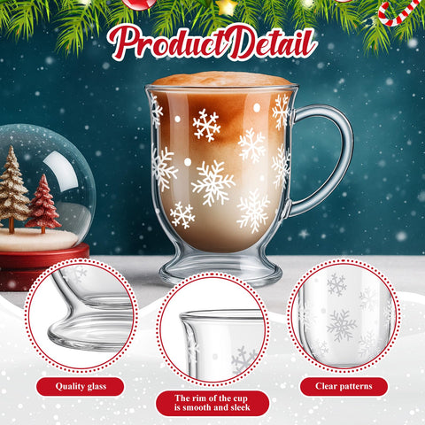 Sliner footed clear glass mug showing beverage color beautifully.