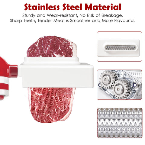 Slltto universal-fit tenderizer highlights compatibility with KitchenAid and Cuisinart.