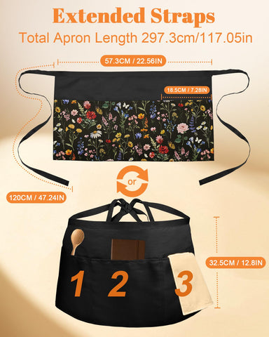 Slohif reversible apron offers a sleek black side for a professional look during shifts