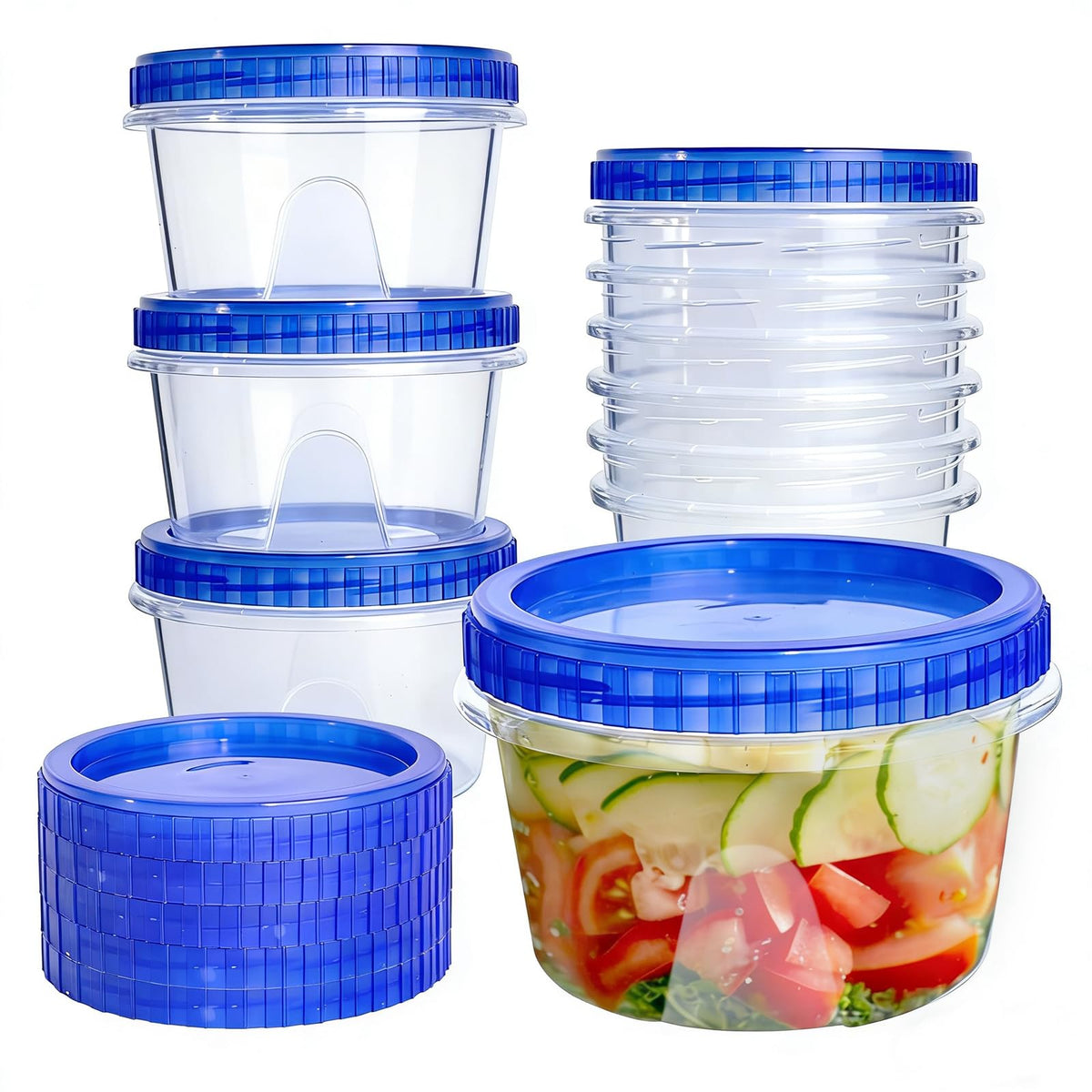Slomg 16oz freezer container with twist-top lid for secure storage on the go