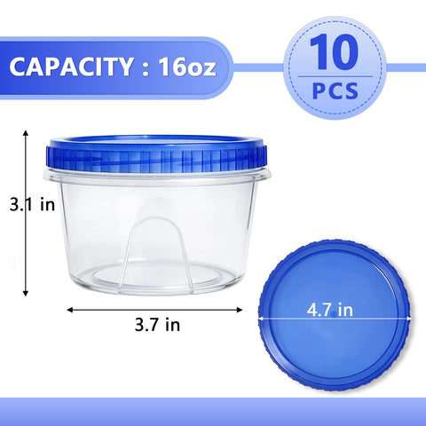 Slomg clear 16oz meal prep container for quick leftovers identification